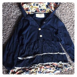 🌷Anthropologie🌷 Hoodie with Lace Trim🐰Colorful